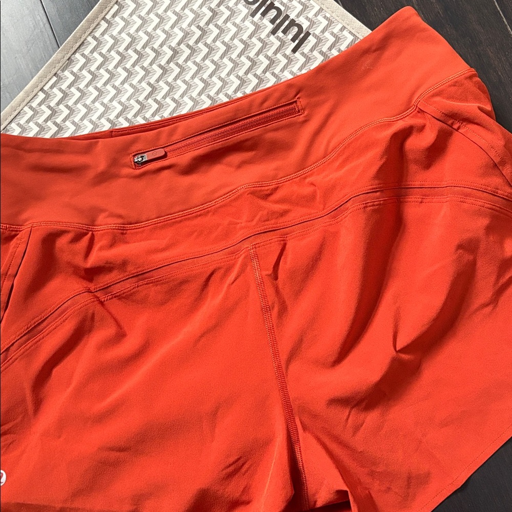 LULULEMON SPEED UP HR SHORTS 4”*MESH VENT IN AUTUM RUST SZ L NWT - Picture 8 of 11